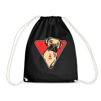 Boxer Dog Love Dog - Drawstring Bag - black - Front