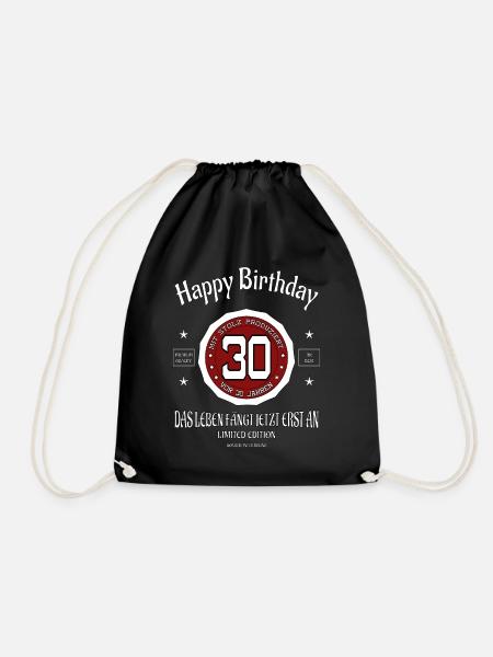 Zum 30. Geburtstag Happy Birthday. - Turnbeutel - Schwarz