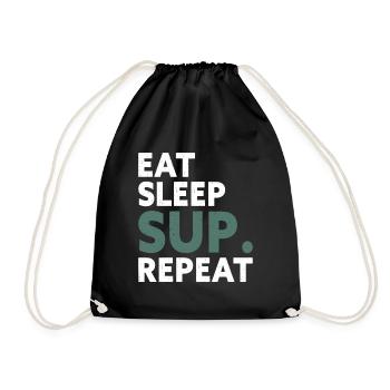 Eat Sleep SUP Repeat Stand Up Paddler Stand-Up Paddle - Drawstring Bag - black - Front