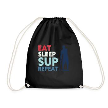 Eat Sleep SUP Repeat Stand Up Paddler Stand-Up Paddle - Drawstring Bag - black - Front