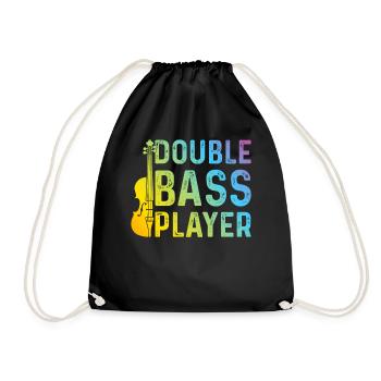 Double Bass Player - Double Bass Contrabass - Turnbeutel - Schwarz - Vorne