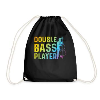 Contrabass Double Bass Player - Double Bass Player - Turnbeutel - Schwarz - Vorne