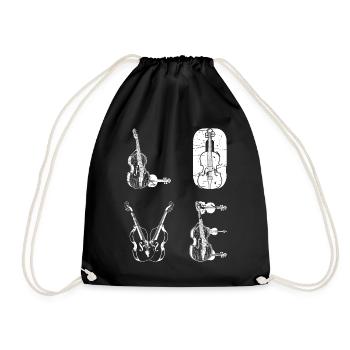 Double Bass LOVE Double Bass Contrabass Double Bas - Turnbeutel - Schwarz - Vorne