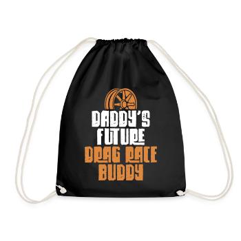 Drag Racing Race Car Dad Son - Drawstring Bag - black - Front