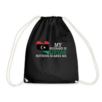 Nothing Scares Me Libyan Husband Libya - Drawstring Bag - black - Front