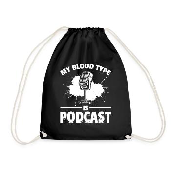 My Blood Type Is Podcast - Podcaster Podcast Host - Turnbeutel - Schwarz - Vorne