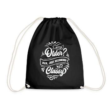 Classy Grandparent Vintage Typography Classic - Drawstring Bag - black - Front
