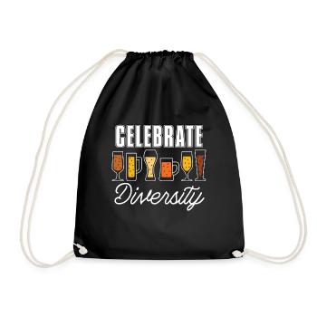 Beer Brewing Celebrate Diversity Hops Beer Brewer - Turnbeutel - Schwarz - Vorne