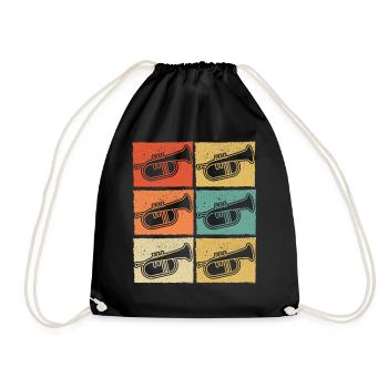 Flugelhorn Flugelhorn player Flugelhorn player - Drawstring Bag - black - Front