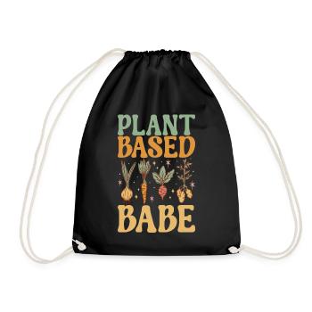 Vegan Vegetarian - Drawstring Bag - black - Front