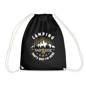 Camping & Bier - That's why I'm here - Camper - Turnbeutel - Schwarz - Vorne