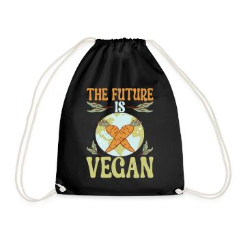 Vegan Vegetarian - Drawstring Bag - black - Front