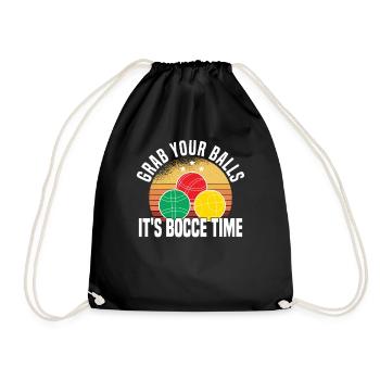 Boccia Petanque Boule Boccia Player Lyonnais - Drawstring Bag - black - Front