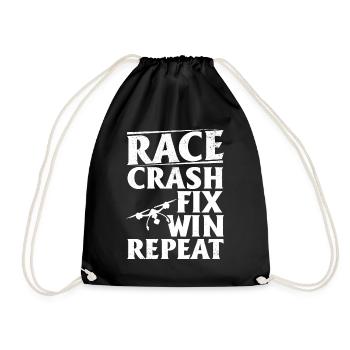 Pilote de drone quadcopter - Race Crash Fix Win Repeat - Sac de sport léger - noir - Devant