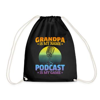 Grand-père est mon nom Podcasting est mon jeu - Grand-père - Sac de sport léger - noir - Devant