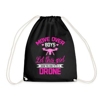Let This Girl Show You How To Fly A Drone - Drone - Drawstring Bag - black - Front