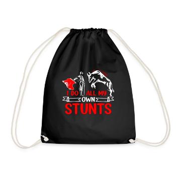 Bullfighting I Do All My Own Stunts Rodeo Bullring - Drawstring Bag - black - Front