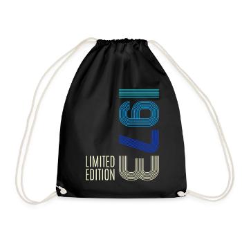 50 Birthday Gift 1973 Limited Edition Funny - Drawstring Bag - black - Front