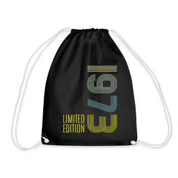 50 Birthday Gift 1973 Limited Edition Funny - Drawstring Bag - black - Front