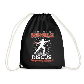You like Animals Im discus throwing beast Diskus - Drawstring Bag - black - Front