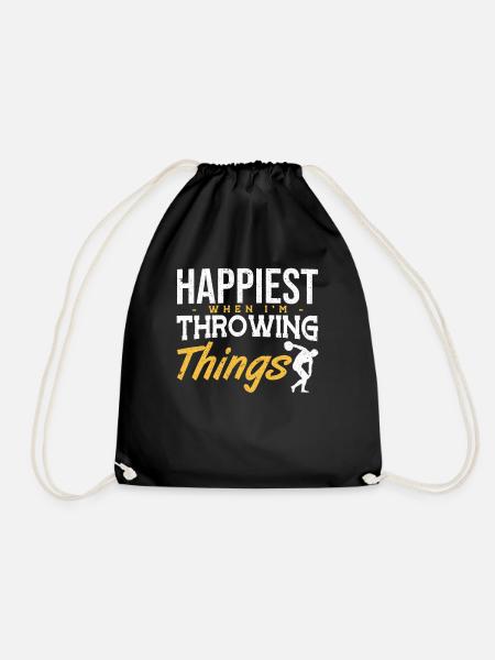 Diskus Happiest Throwing Things Diskuswerfer - Turnbeutel - Schwarz