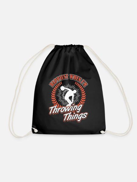 Diskus Happiest Throwing Things Diskuswerfer - Turnbeutel - Schwarz