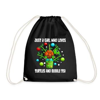 Chemise Bubble Tea Turtle Kawaii Girl - Sac de sport léger - noir - Devant