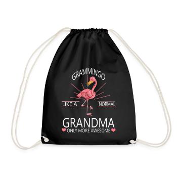 Großmutter Liebe Oma Geschenk Flamingo Grammingo - Turnbeutel - Schwarz - Vorne