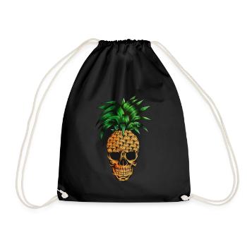 Anan's Fruit Halloween Skeleton Costume Pineapple Fan - Drawstring Bag - black - Front