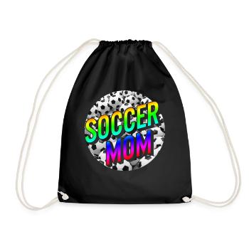 Mutter-Shirt, Fußball Mama süßes Tee, Mama Sport - Turnbeutel - Schwarz - Vorne