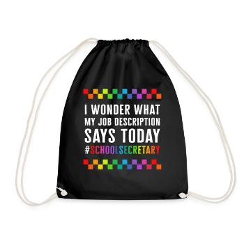 Chemise de secrétaire d’école, drôle de rentrée scolaire - Sac de sport léger - noir - Devant