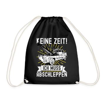 Abschleppwagen Abschleppdienst - Turnbeutel - Schwarz - Vorne