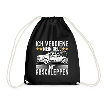 Abschleppwagen Abschleppdienst - Turnbeutel - Schwarz - Vorne