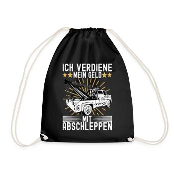 Abschleppwagen Abschleppdienst - Turnbeutel - Schwarz - Vorne