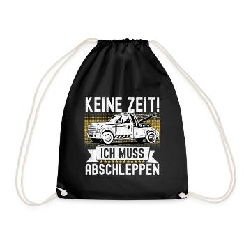 Abschleppwagen Abschleppdienst - Turnbeutel - Schwarz - Vorne