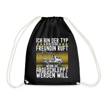 Abschleppwagen Abschleppdienst - Turnbeutel - Schwarz - Vorne