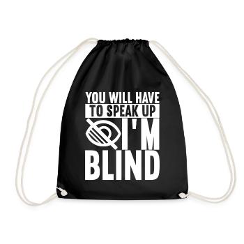 Blind Sehbehinderung - Turnbeutel - Schwarz - Vorne