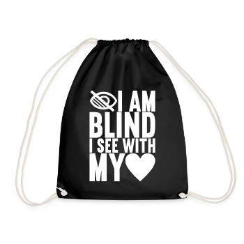 Blind Sehbehinderung - Turnbeutel - Schwarz - Vorne