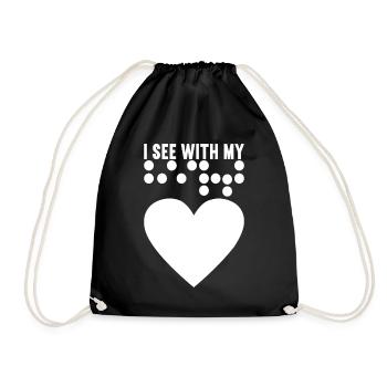 Blind visual impairment - Drawstring Bag - black - Front