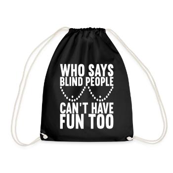 Blind Sehbehinderung - Turnbeutel - Schwarz - Vorne