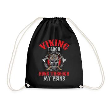 Le sang viking coule dans mes veines - Sac de sport léger - noir - Devant