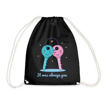 Petite amie, petit ami, homme, partenaire de la Saint-Valentin - Sac de sport léger - noir - Devant