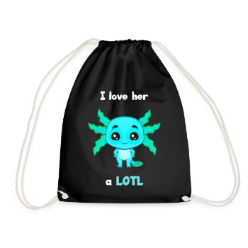 Valentine's Day girlfriend, boyfriend, man, wife partner - Drawstring Bag - black - Front