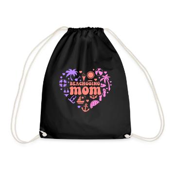 Beach visit Mother Beach Beach holiday Beach - Drawstring Bag - black - Front