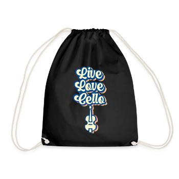 Life Love Cello Cello Cello Musician Cellist - Drawstring Bag - black - Front
