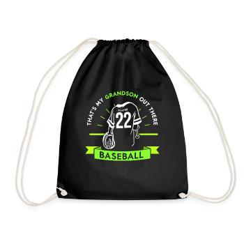 Das Ist Mein Enkel Da Draußen Beim Baseball Sport - Turnbeutel - Schwarz - Vorne