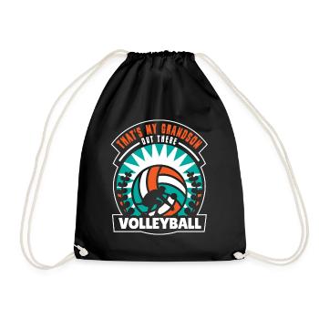 This is my grandson out there playing volleyball - Drawstring Bag - black - Front