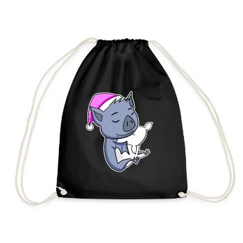 Bat - Drawstring Bag - black - Front