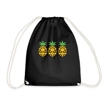 Cœur de cœur d’ananas - Sac de sport léger - noir - Devant