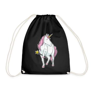 Unicorn Wizard Wand - Drawstring Bag - black - Front